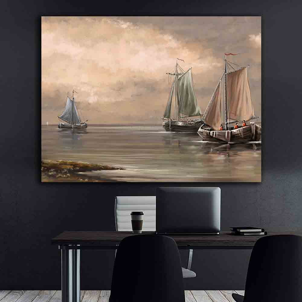 Tablou Canvas - Barci cu panze pe mare