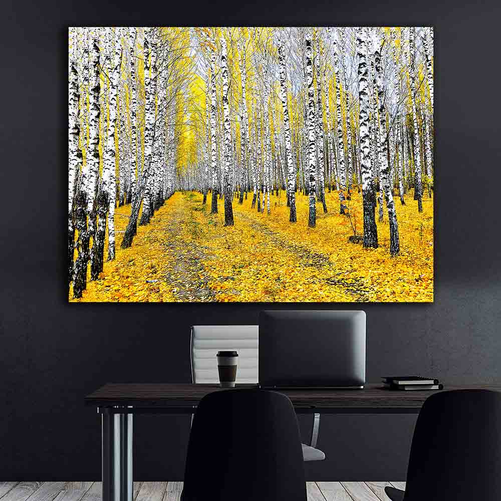 Tablou Canvas - Padure de mesteceni toamna