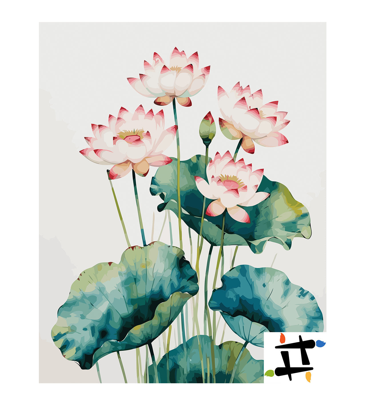 Pictura pe Numere – Flori de lotus 6890