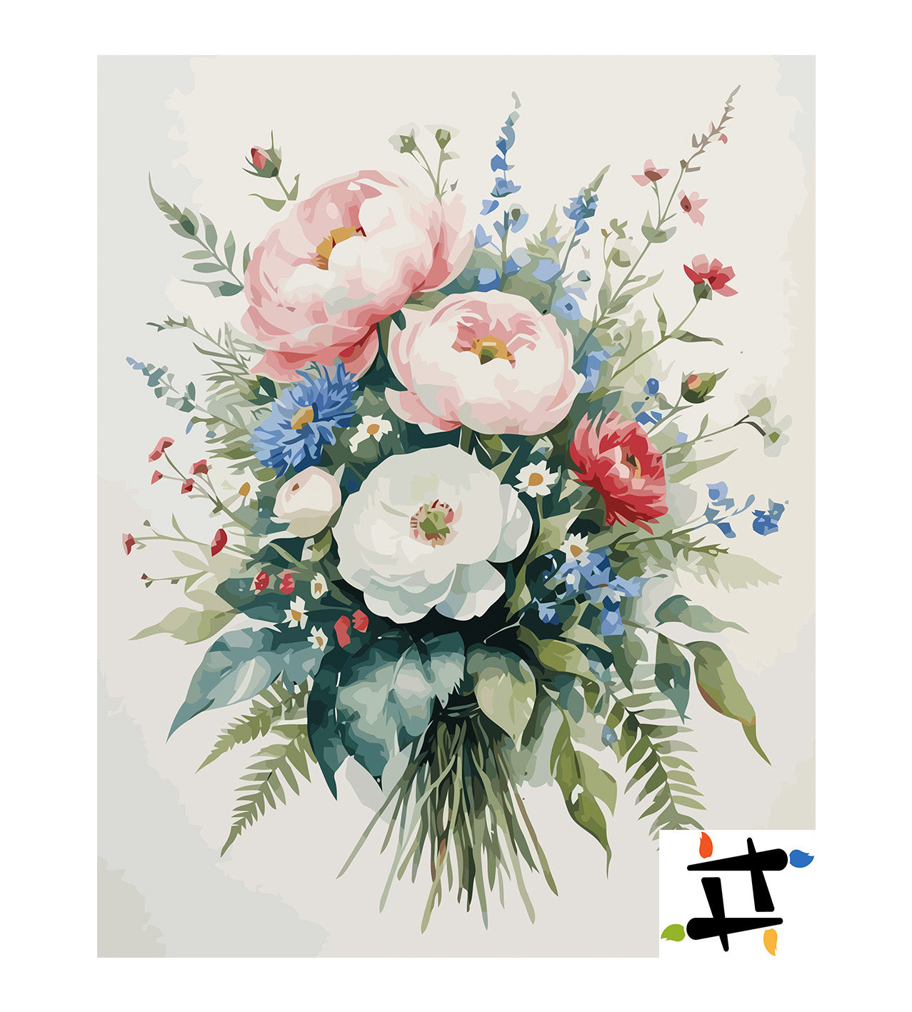 Pictura pe Numere – Buchet de bujori 6882