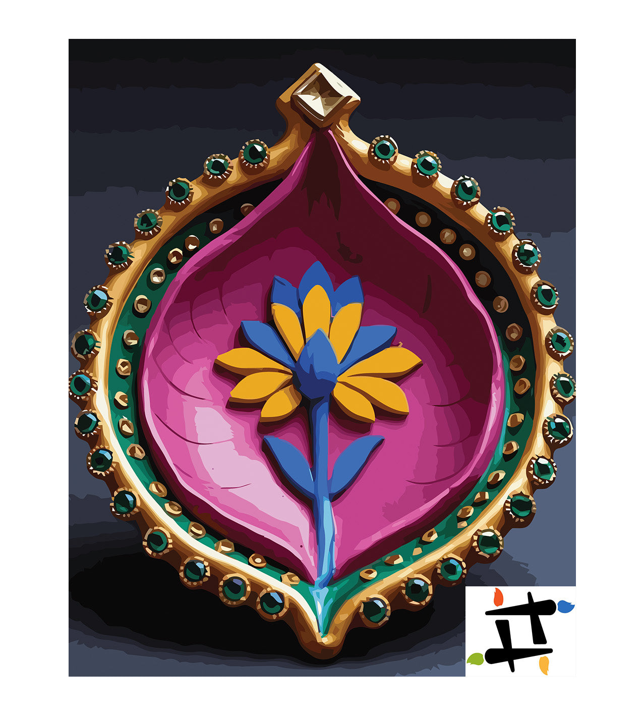 Pictura pe Numere – Floare de smarald 7023