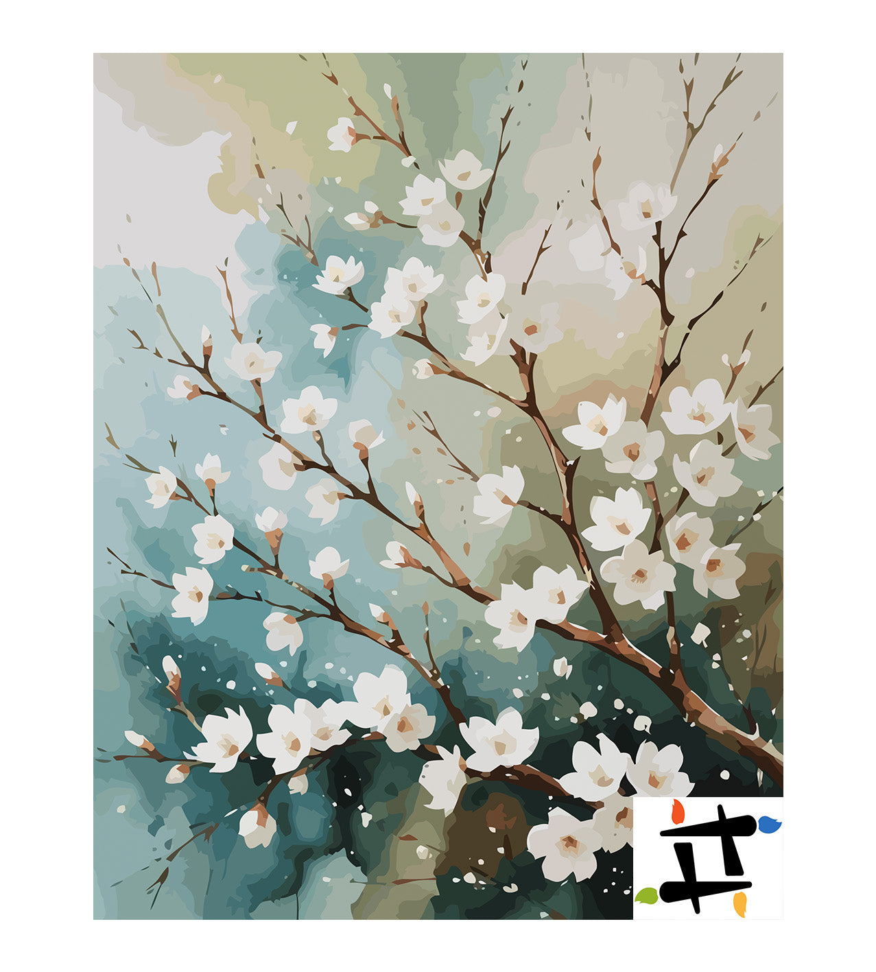 Pictura pe Numere – Flori de cires 7254