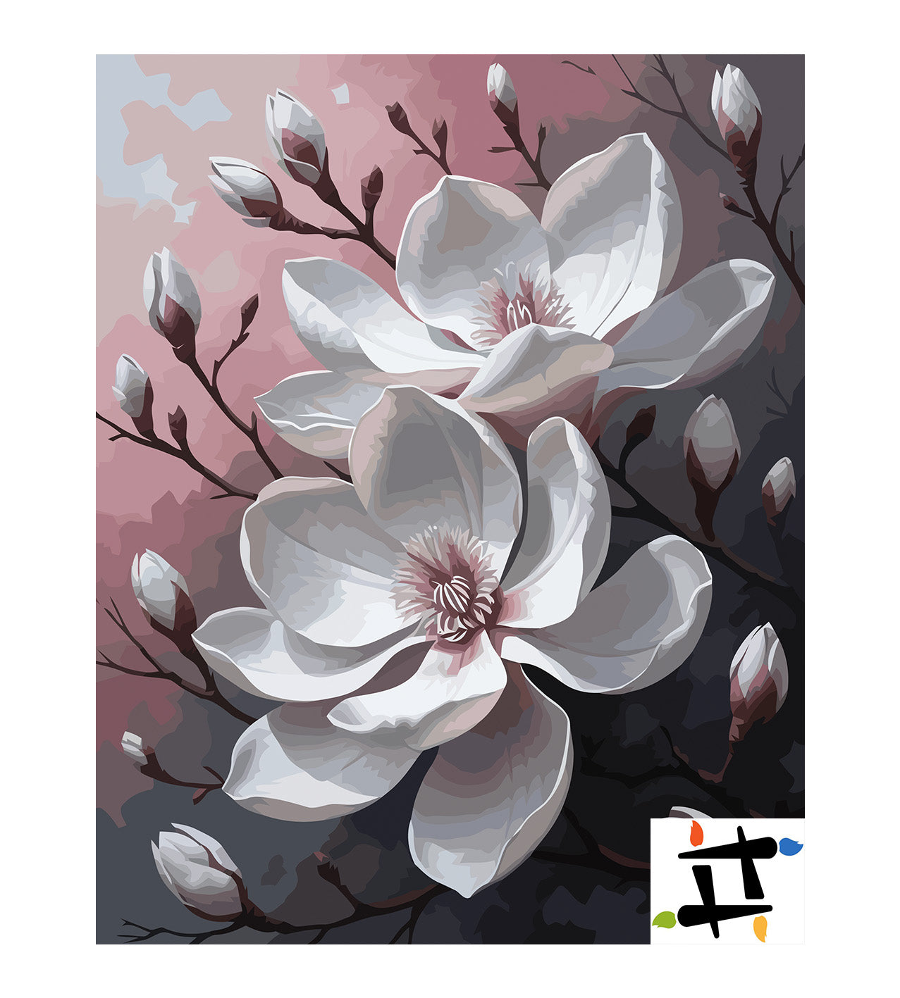 Pictura pe Numere – Eleganta magnoliilor 7123
