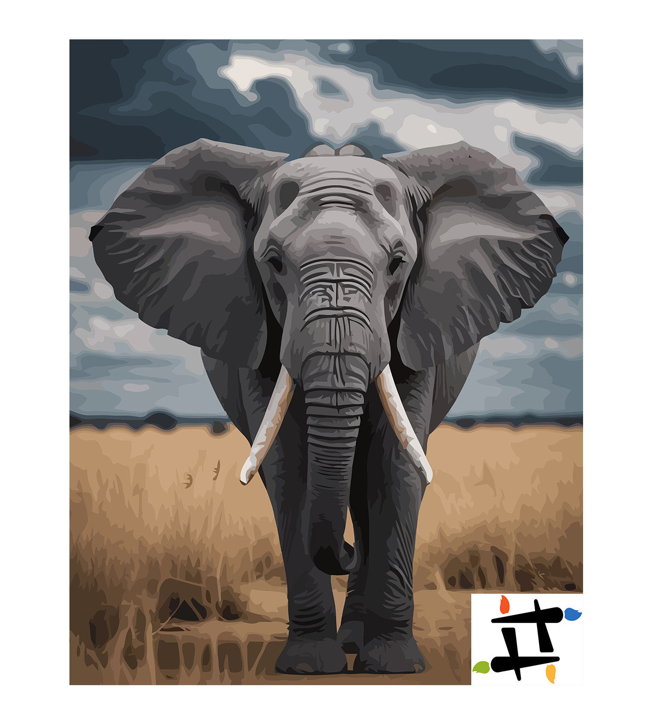 Pictura pe Numere – Elefant sub cerul savanei 7413