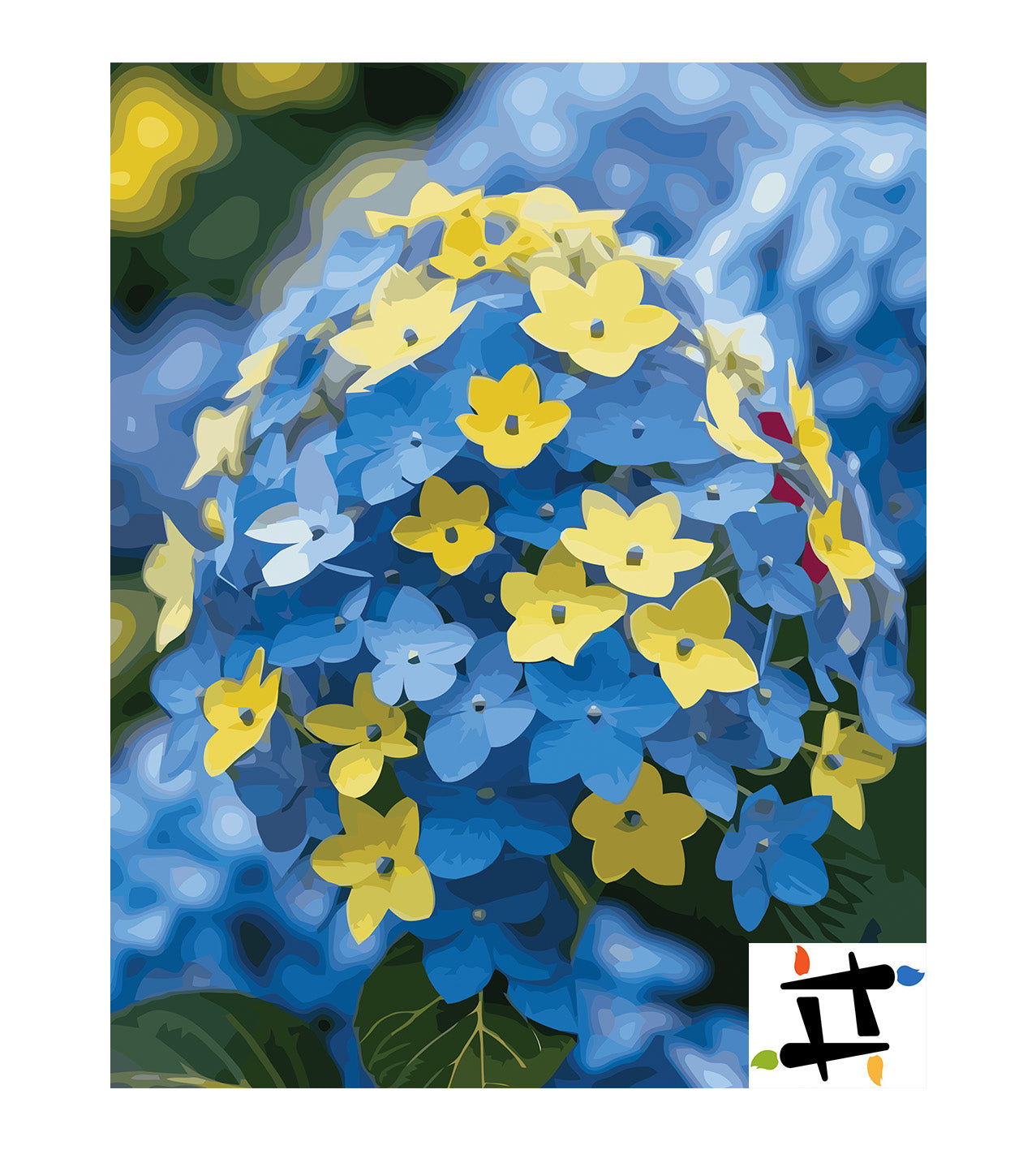 Pictura pe Numere – Hortensie albastra 6904