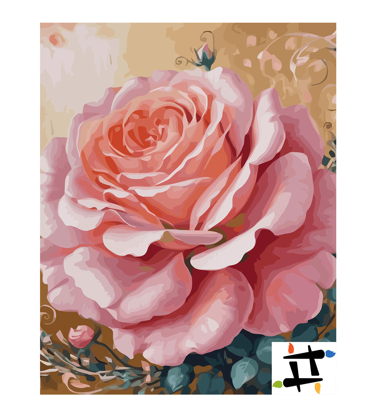 Pictura pe Numere – Trandafir catifelat 7047