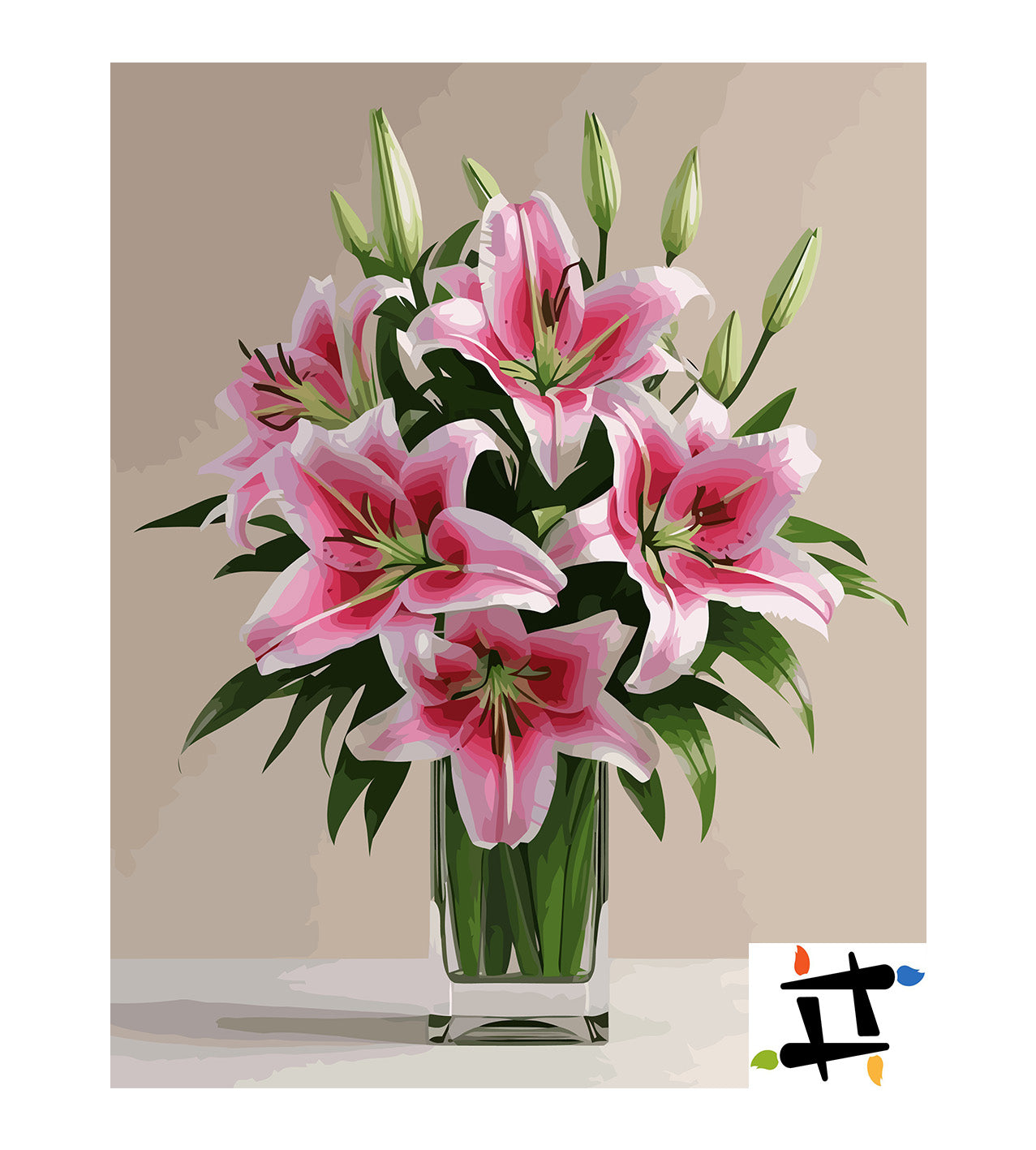 Pictura pe Numere – Crini in vas de cristal 6831