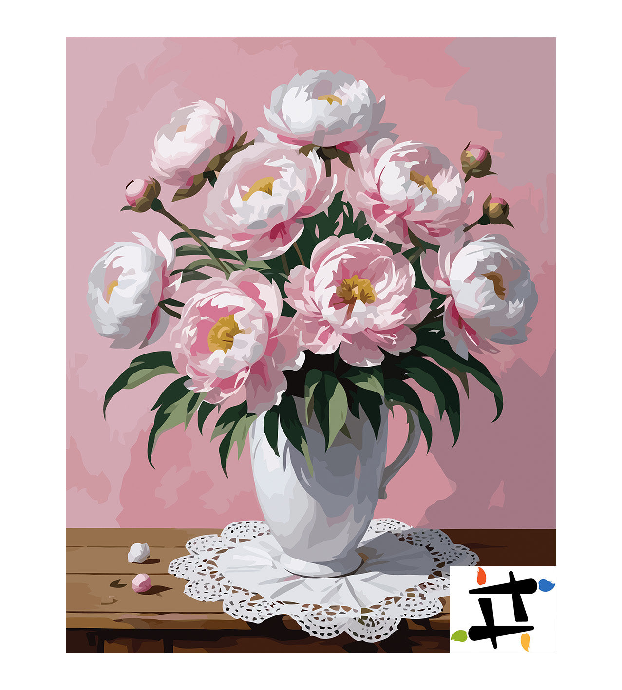 Pictura pe Numere – Bujori de catifea 7155