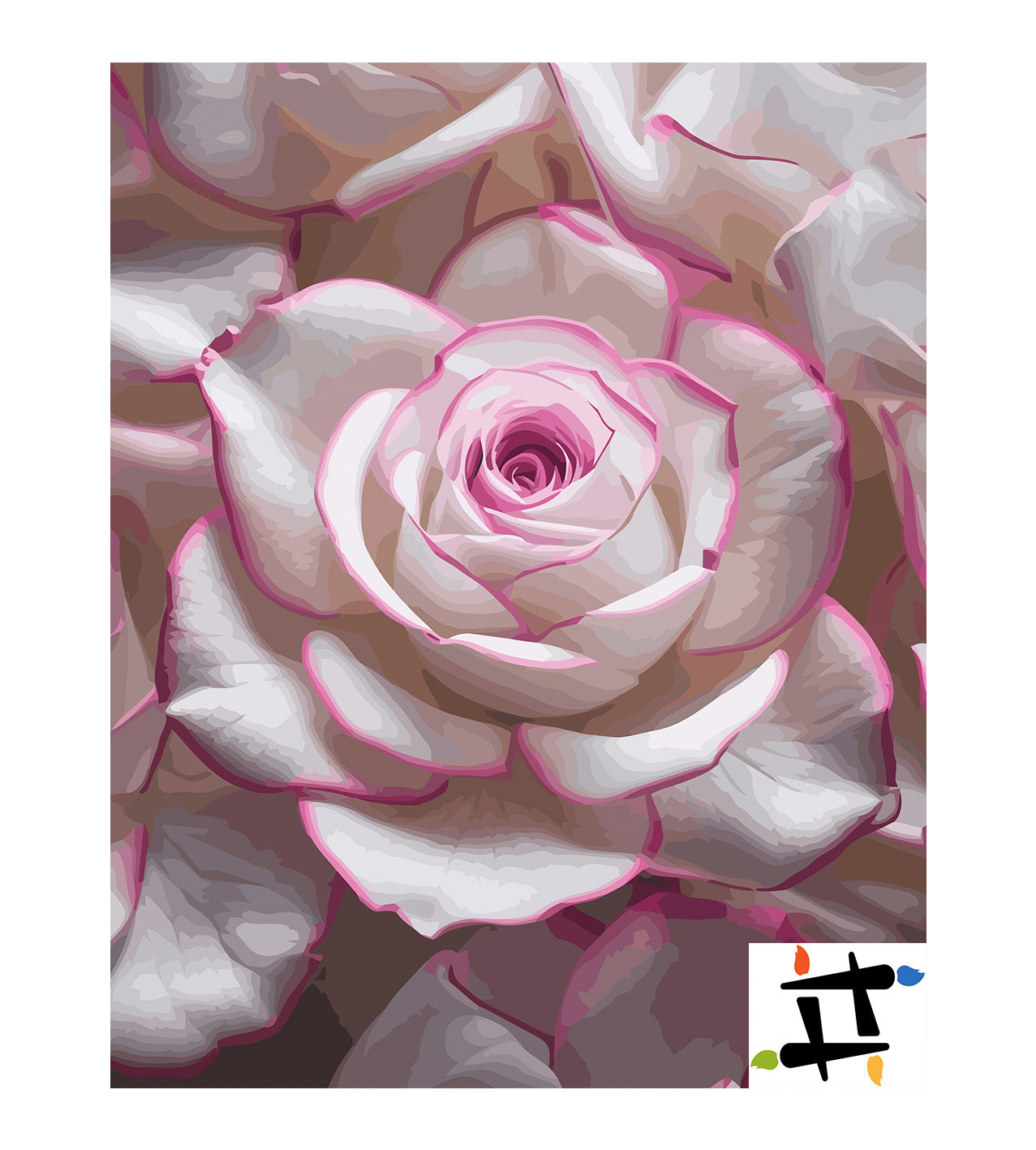 Pictura pe Numere – Trandafir de portelan 7269