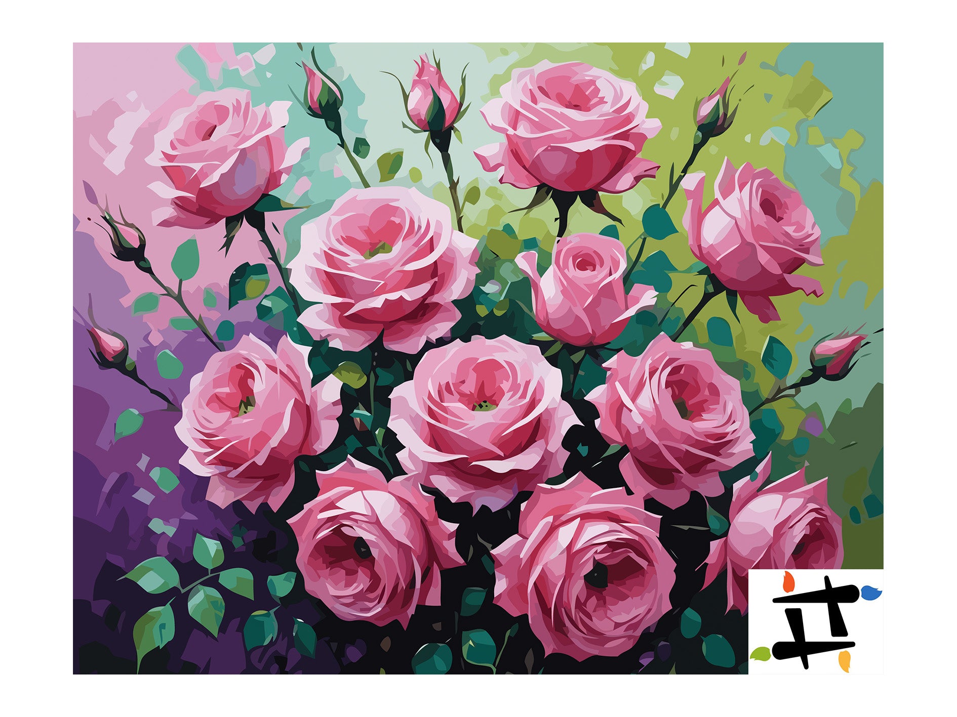 Pictura pe Numere – Trandafiri in melodia roz 7261