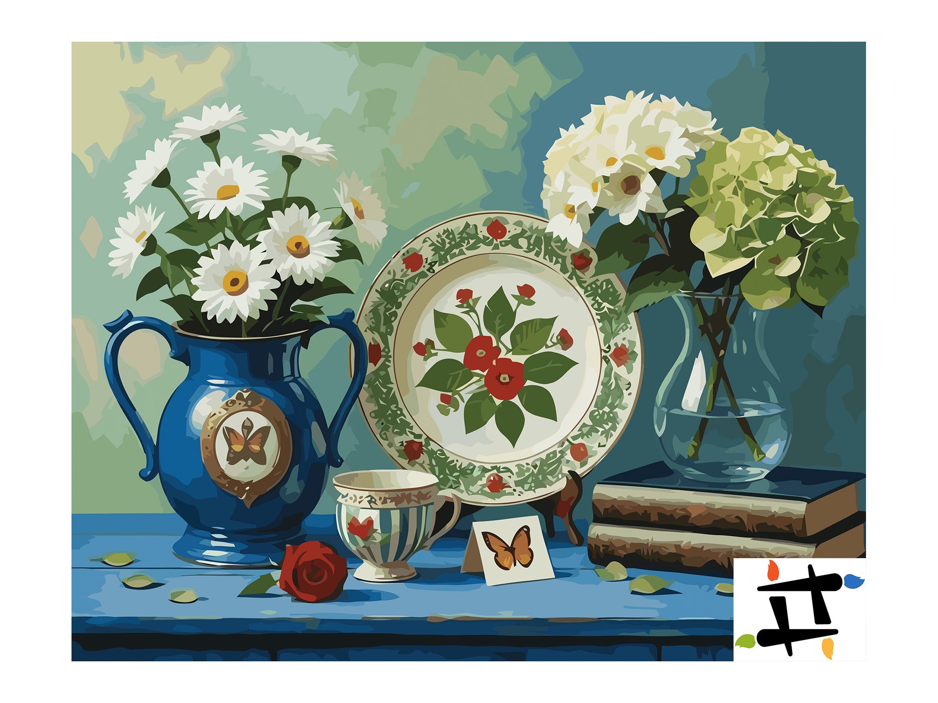 Pictura pe Numere – Flori si portelan 7227