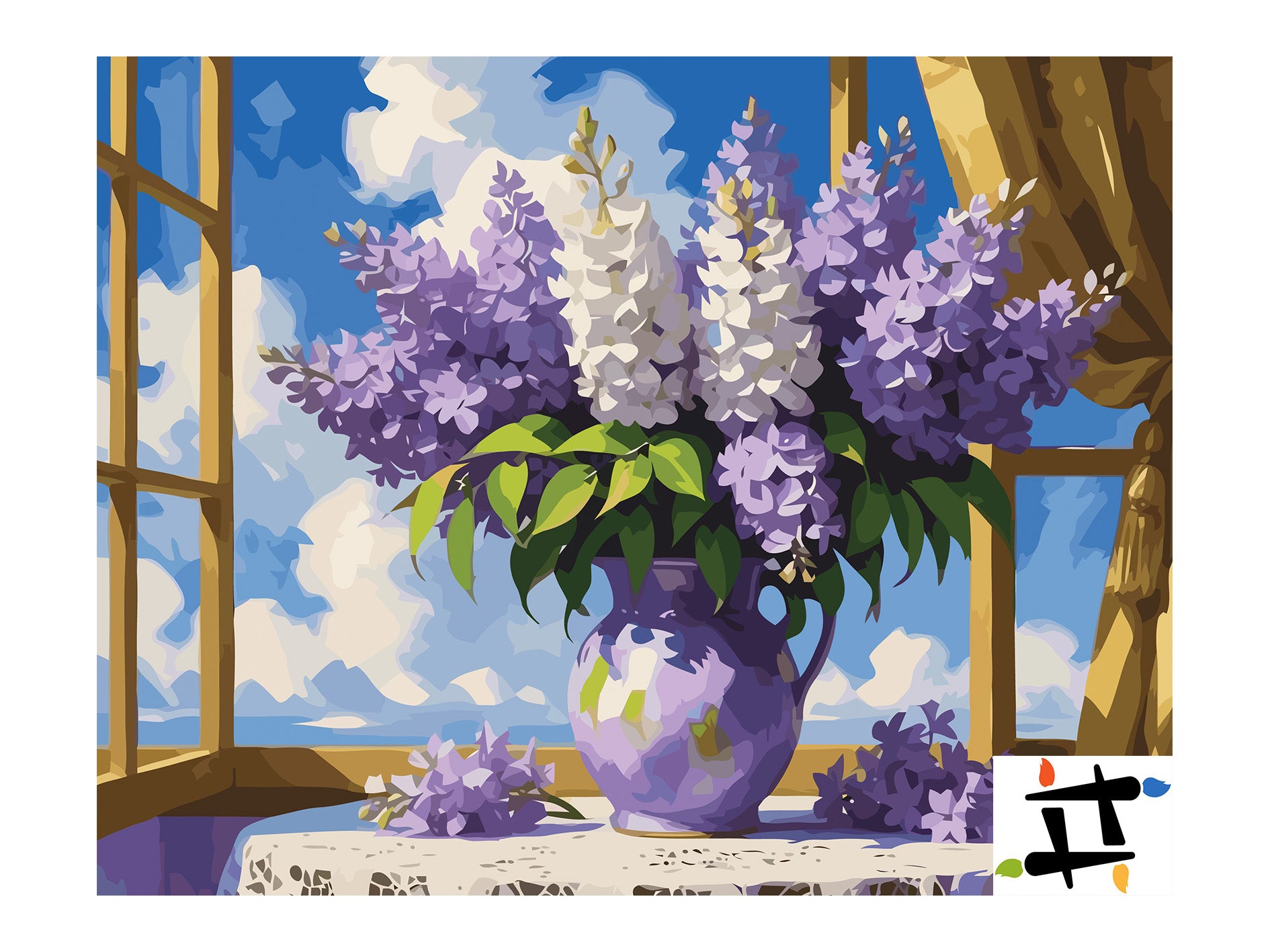 Pictura pe Numere – Liliac si nori 7117