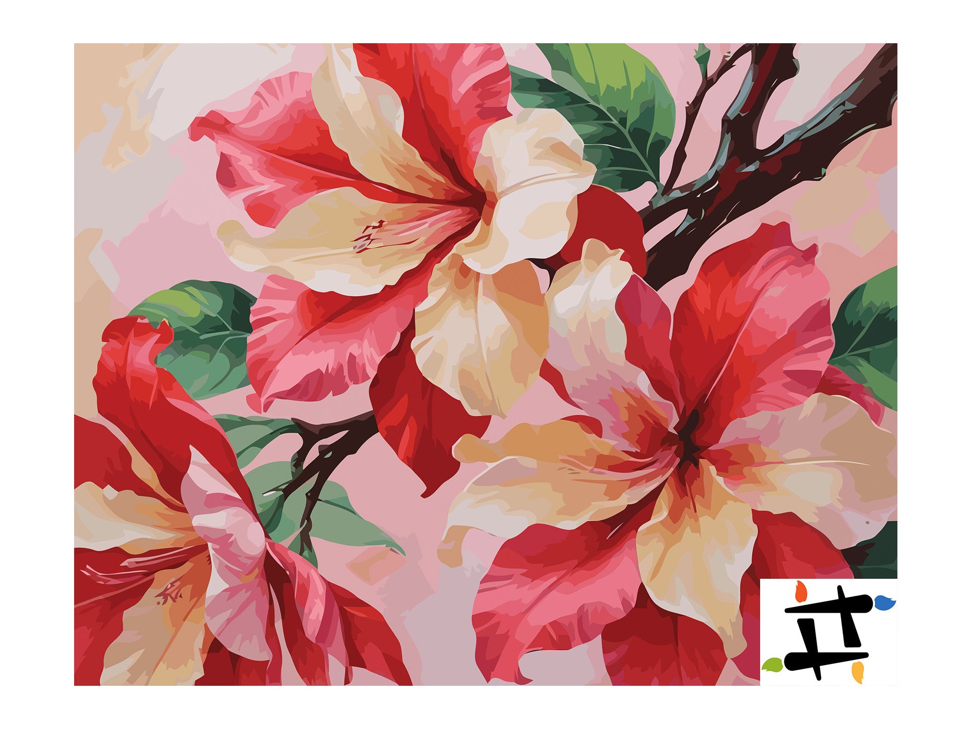 Pictura pe Numere – Flori de azalee 7276