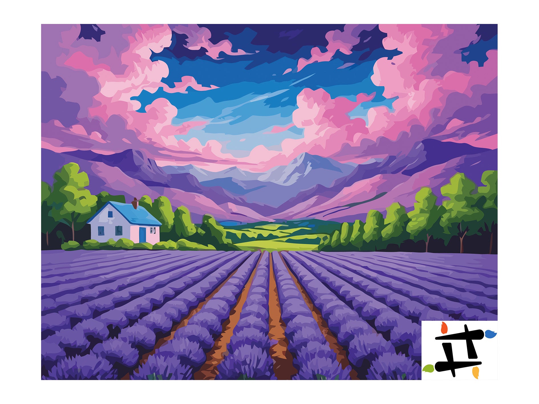 Pictura pe Numere – Orizont de lavanda in amurg 6985