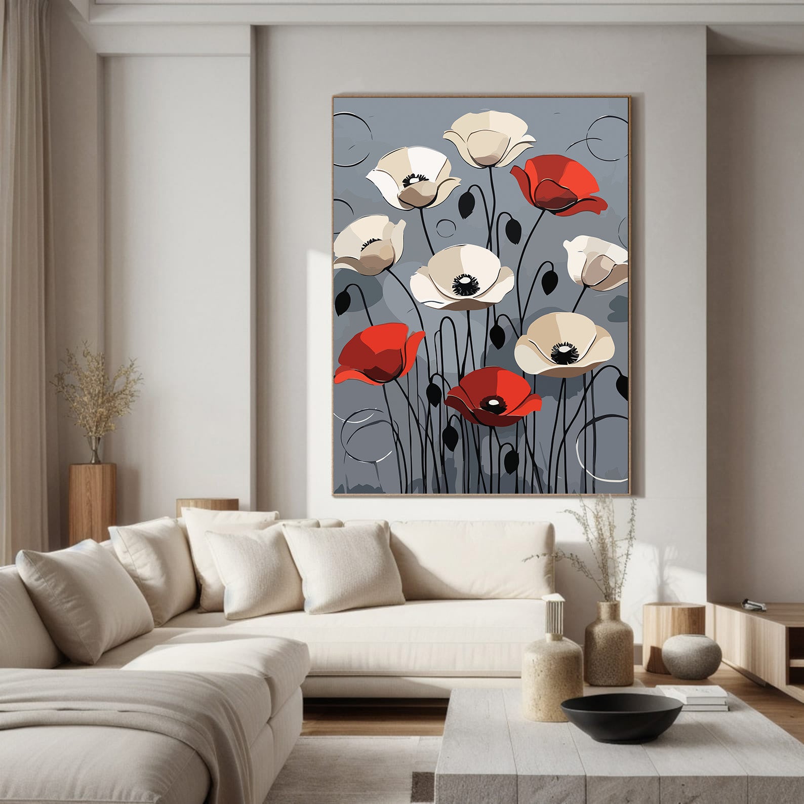 Pictura pe Numere – Contrast de maci 7018