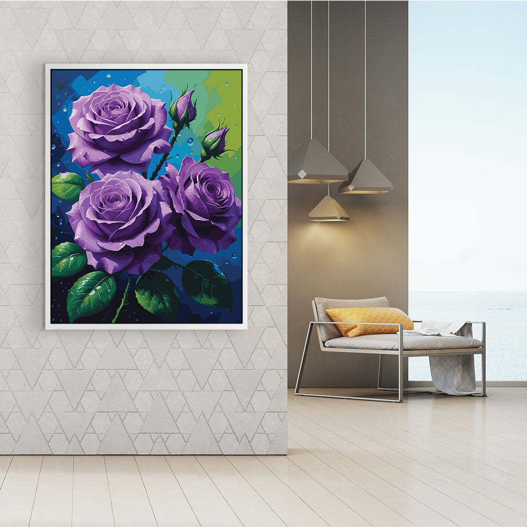 Pictura pe Numere – Trandafiri violet 7115