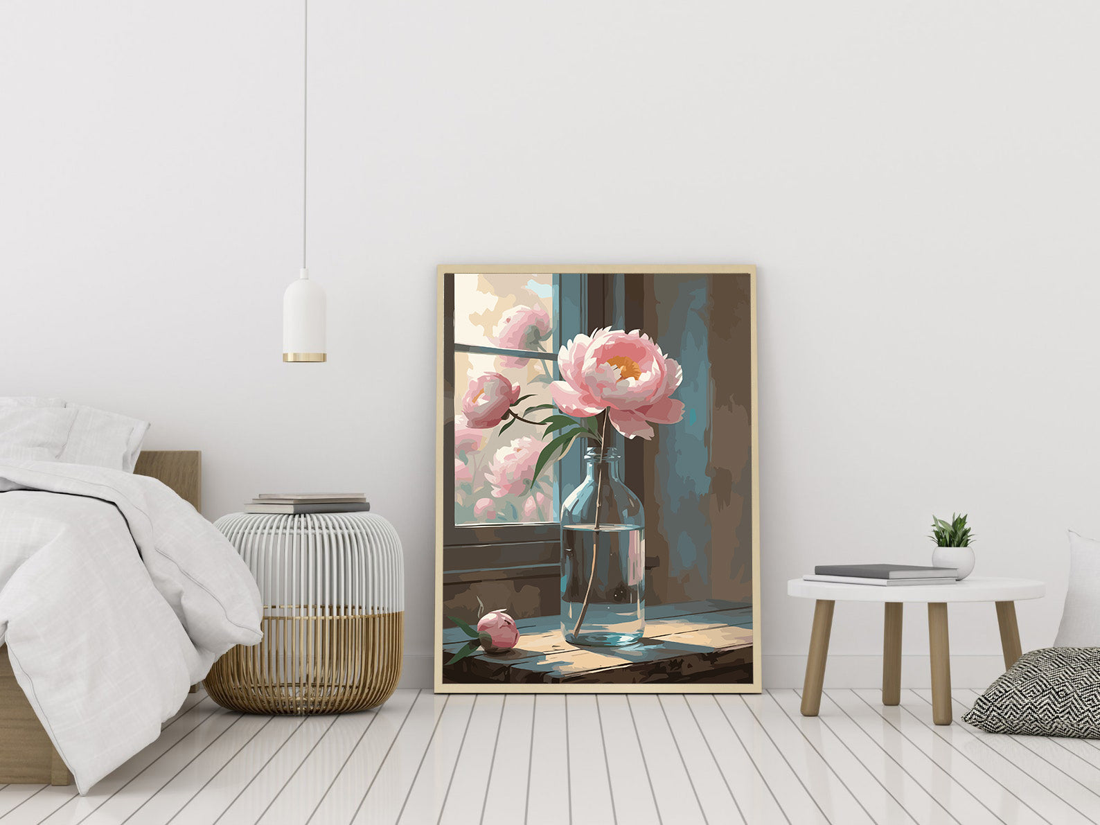 Pictura pe Numere – Bujori la fereastra 7040