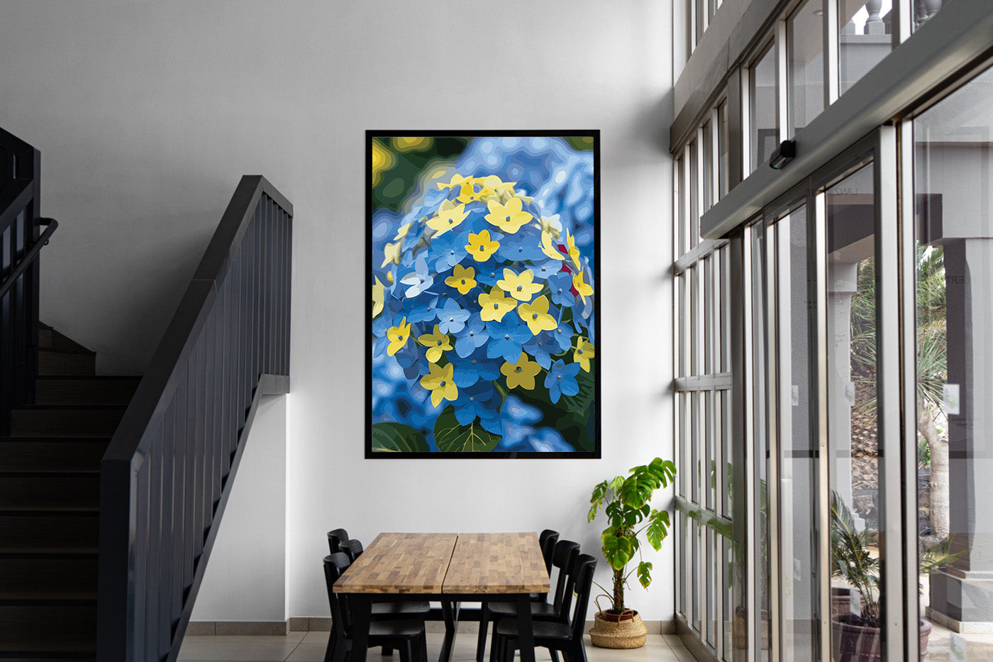 Pictura pe Numere – Hortensie albastra 6904