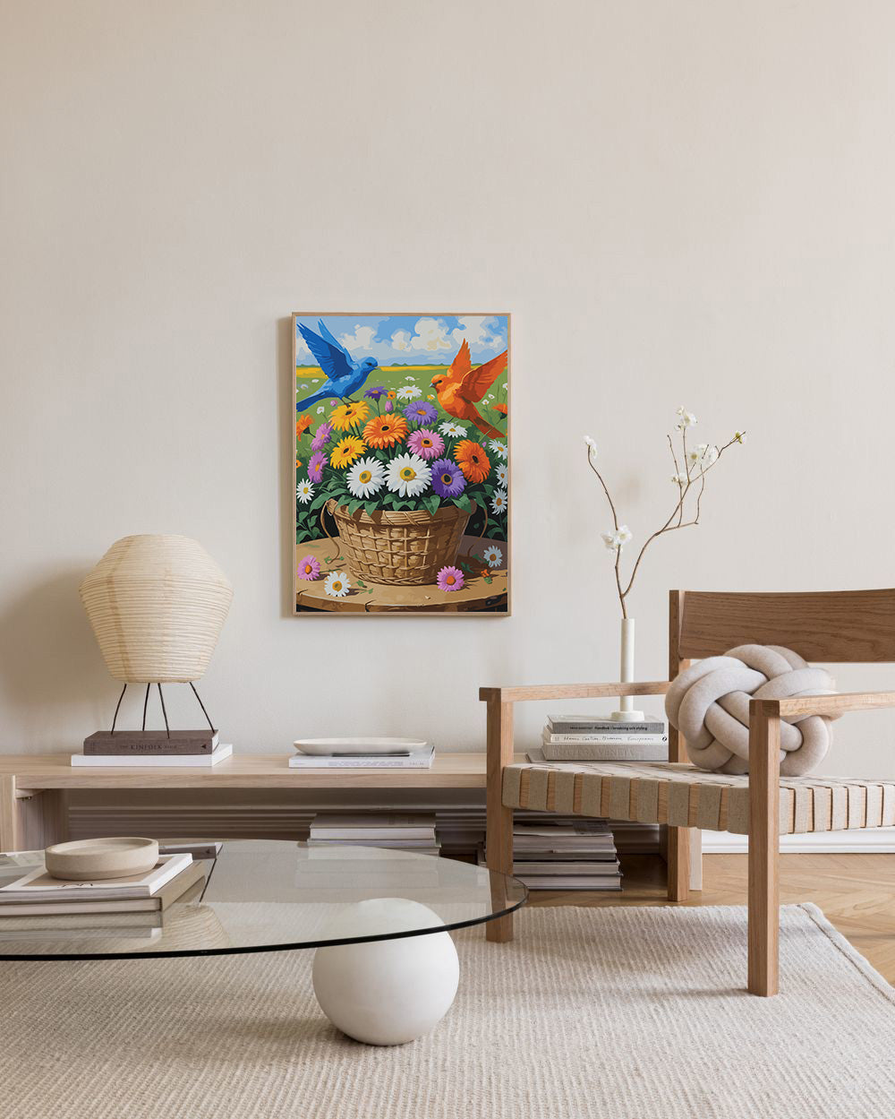 Pictura pe Numere – Gerbera in cos de paie 7009