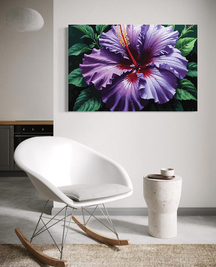 Pictura pe Numere – Hibiscus violet 7274