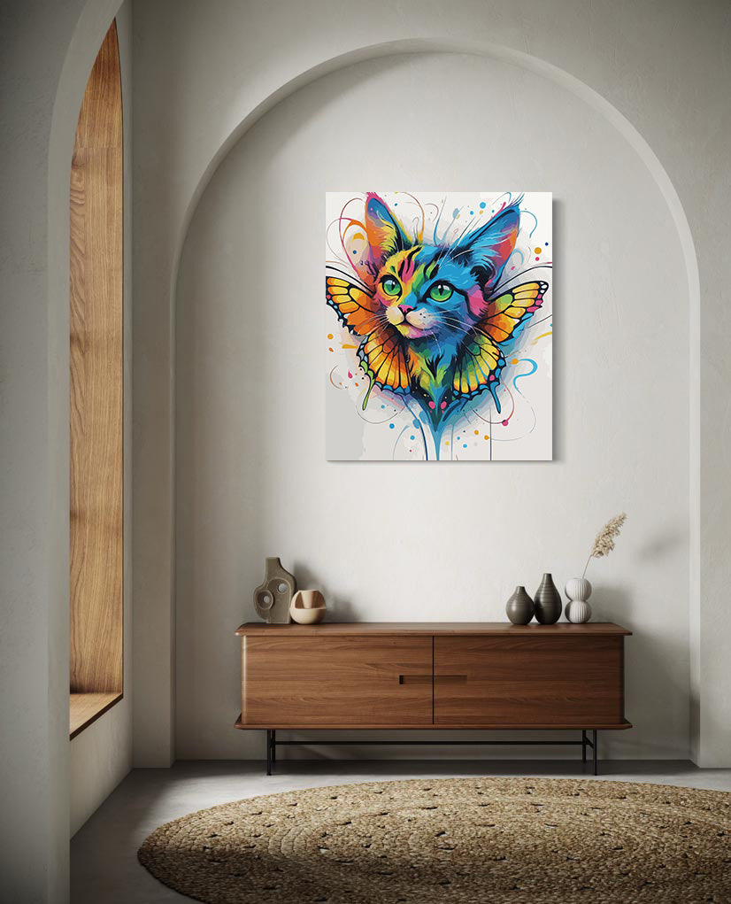 Pictura pe Numere – Pisica fluture 7495