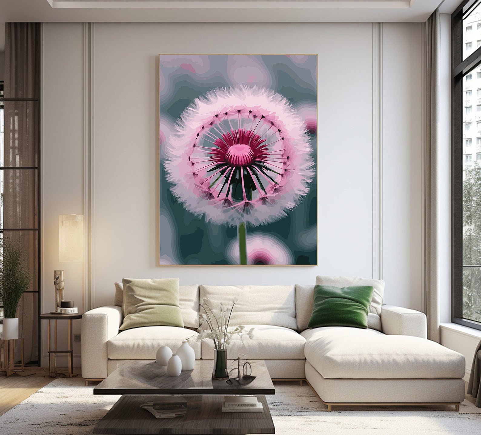 Pictura pe Numere – Papadie roz 6891
