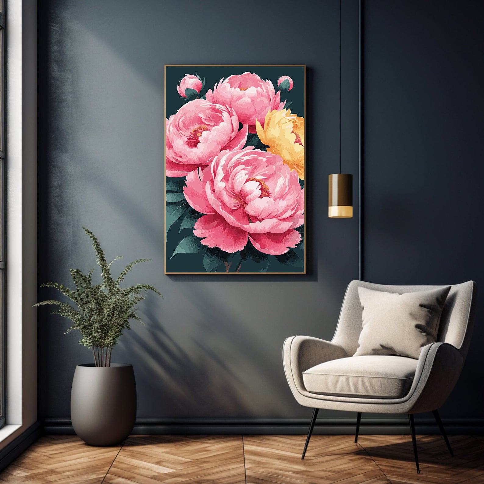 Pictura pe Numere – Bujori regali 7288