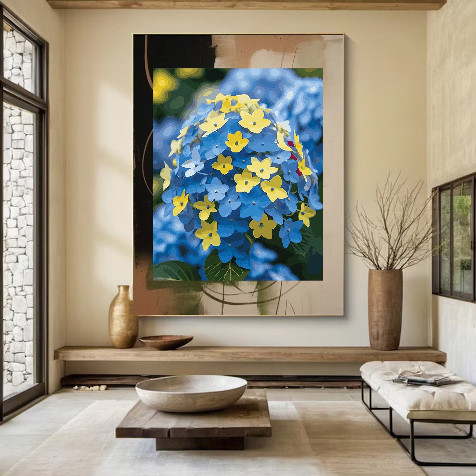Pictura pe Numere – Hortensie albastra 6904
