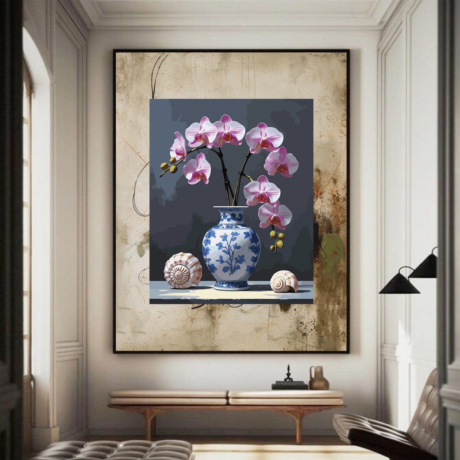 Pictura pe Numere – Orhidee in vaza 6884