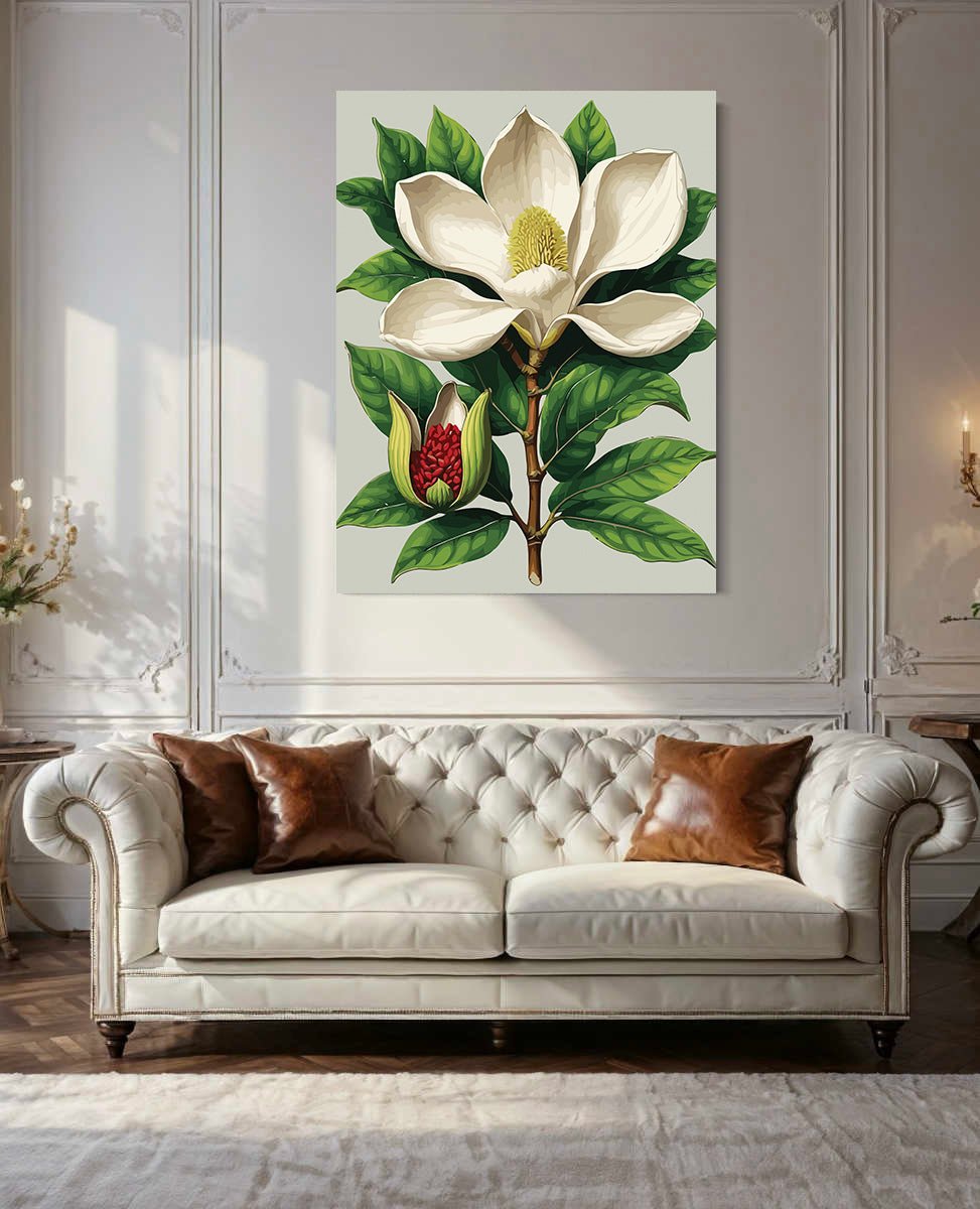 Pictura pe Numere – Magnolie in potirul de fildes 7258