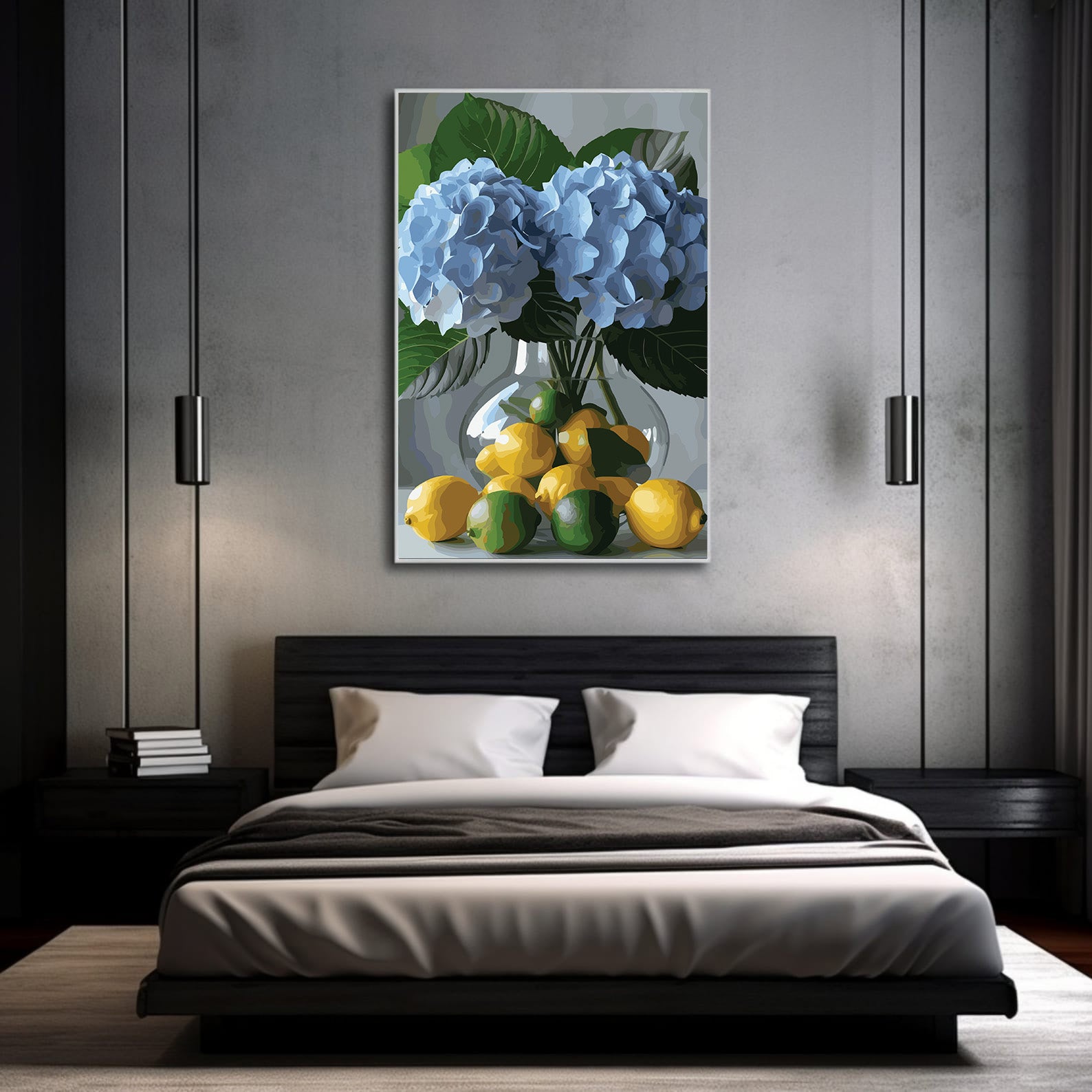 Pictura pe Numere – Hortensii si citrice 7239