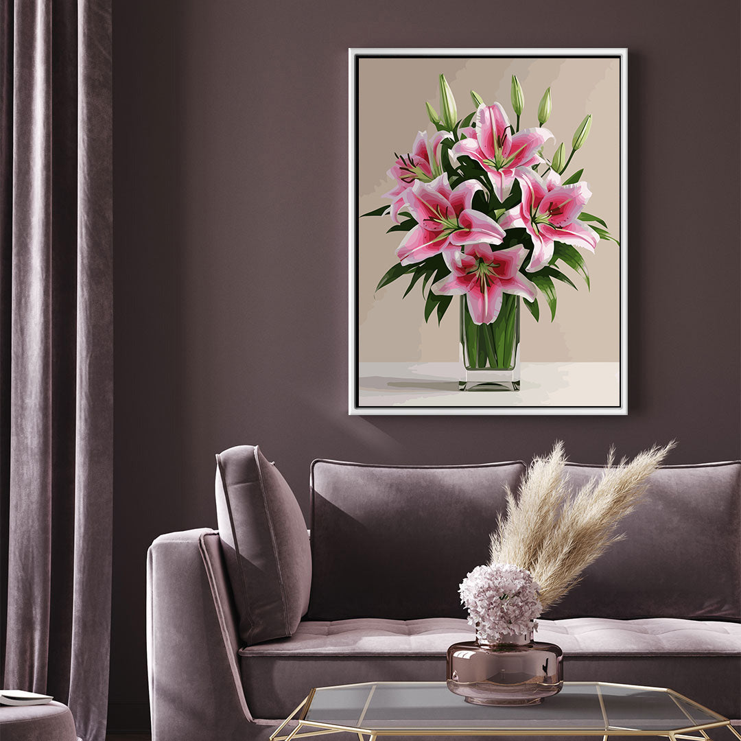 Pictura pe Numere – Crini in vas de cristal 6831