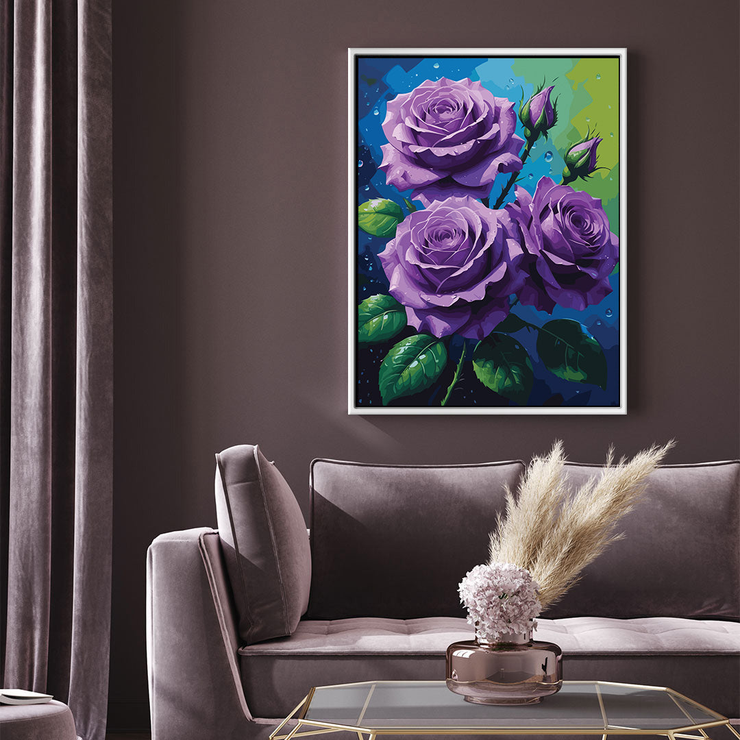 Pictura pe Numere – Trandafiri violet 7115