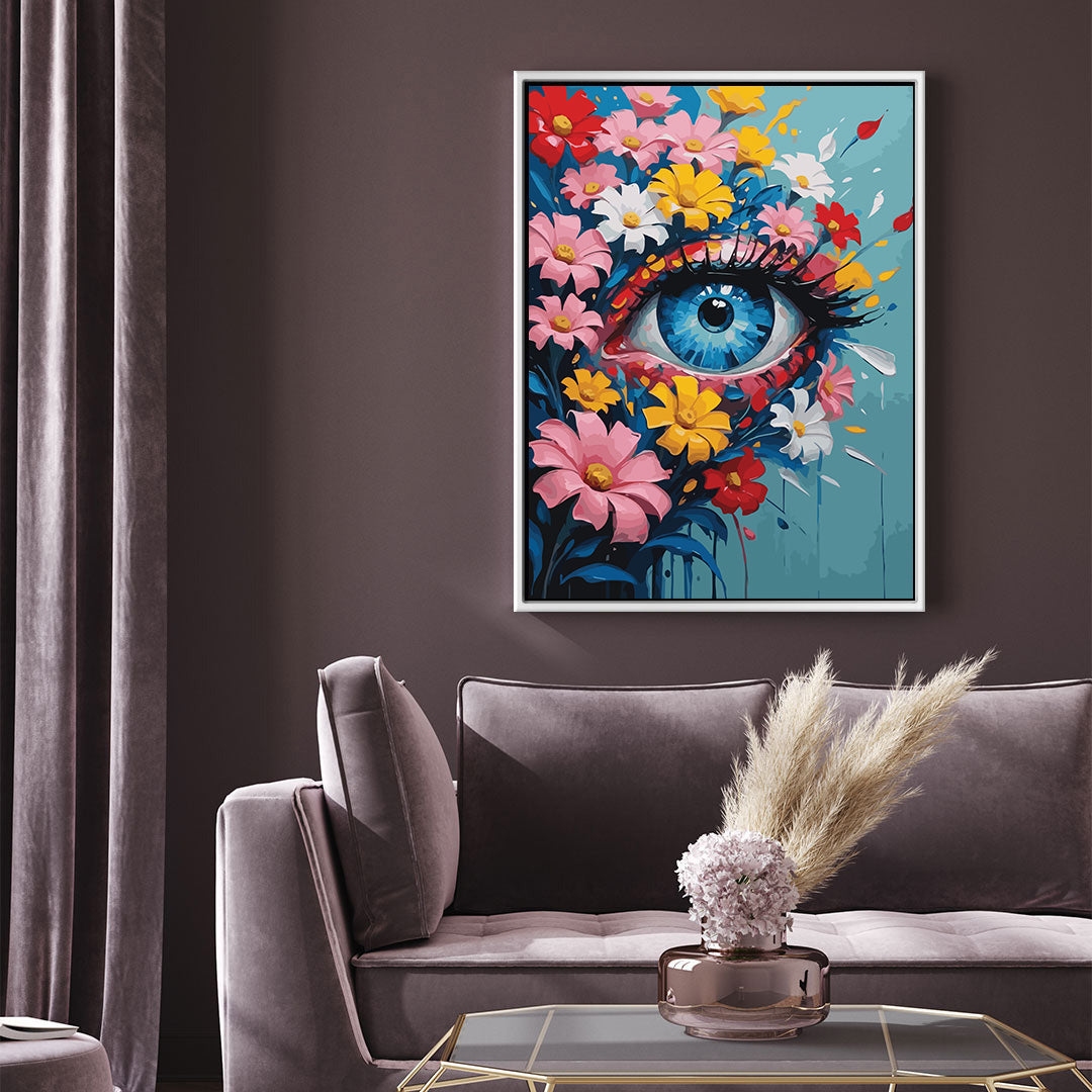 Pictura pe Numere – Privire invelita in flori 7003