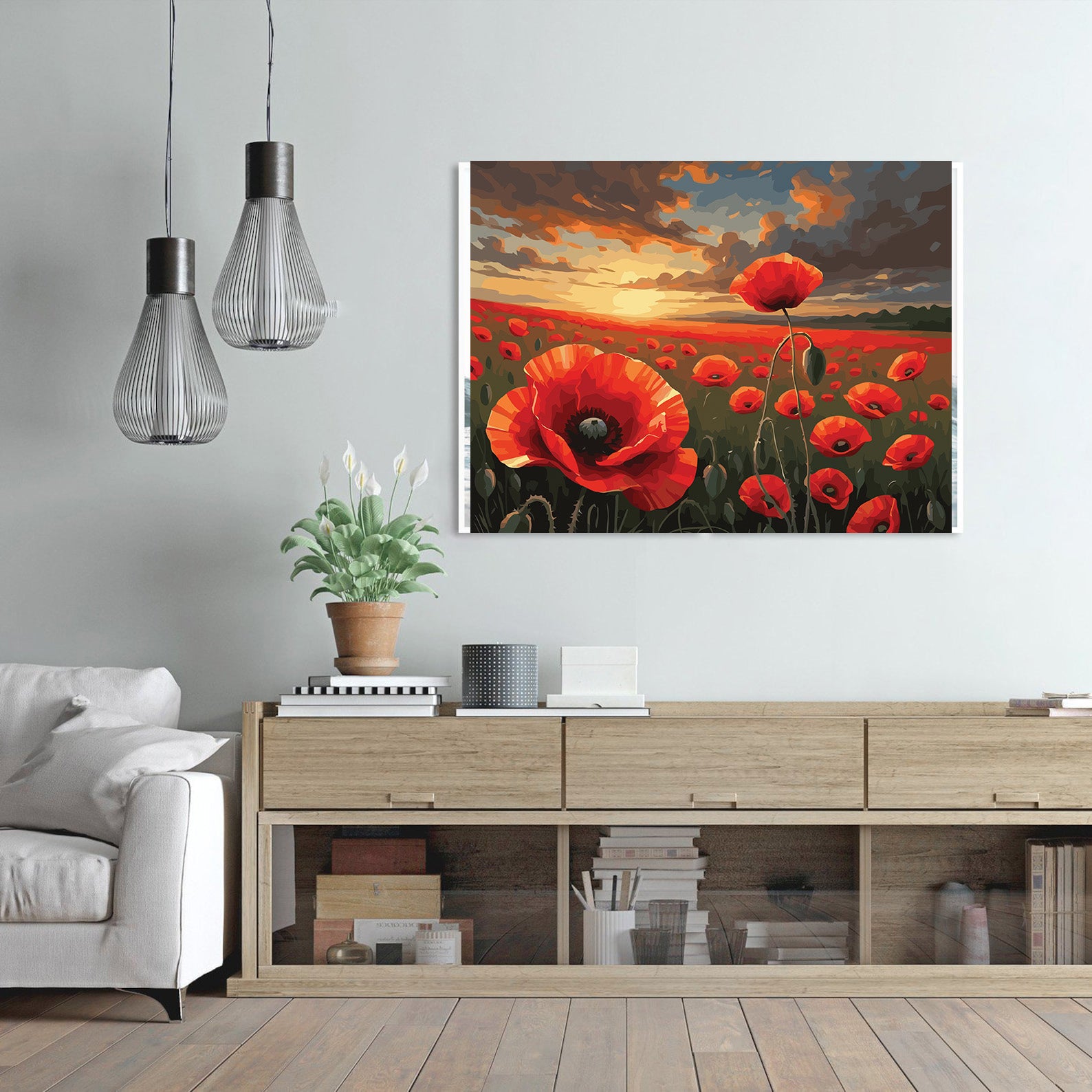 Pictura pe Numere – Camp cu maci 6881