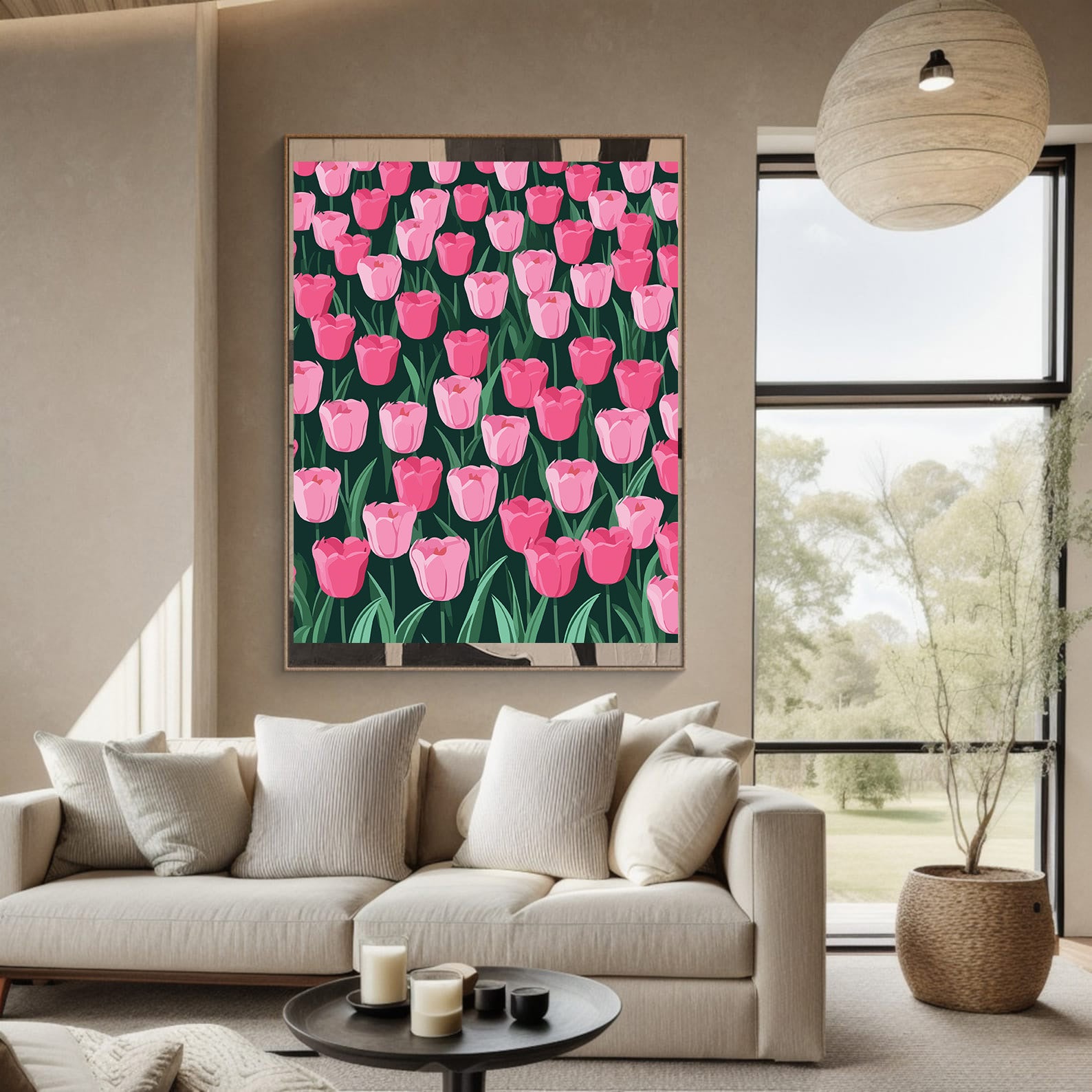Pictura pe Numere – Oceane de lalele roz 7099