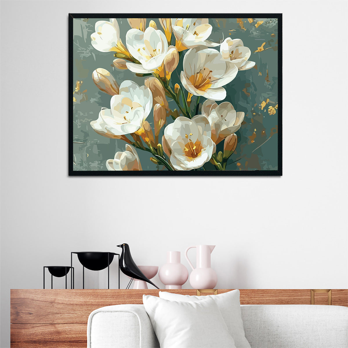 Pictura pe Numere – Frezii albe 7298