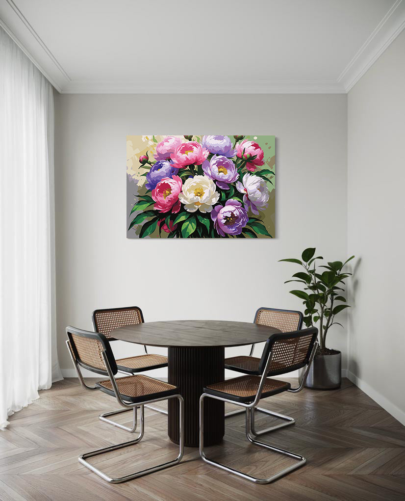 Pictura pe Numere – Bujori in sarbatoare 7069