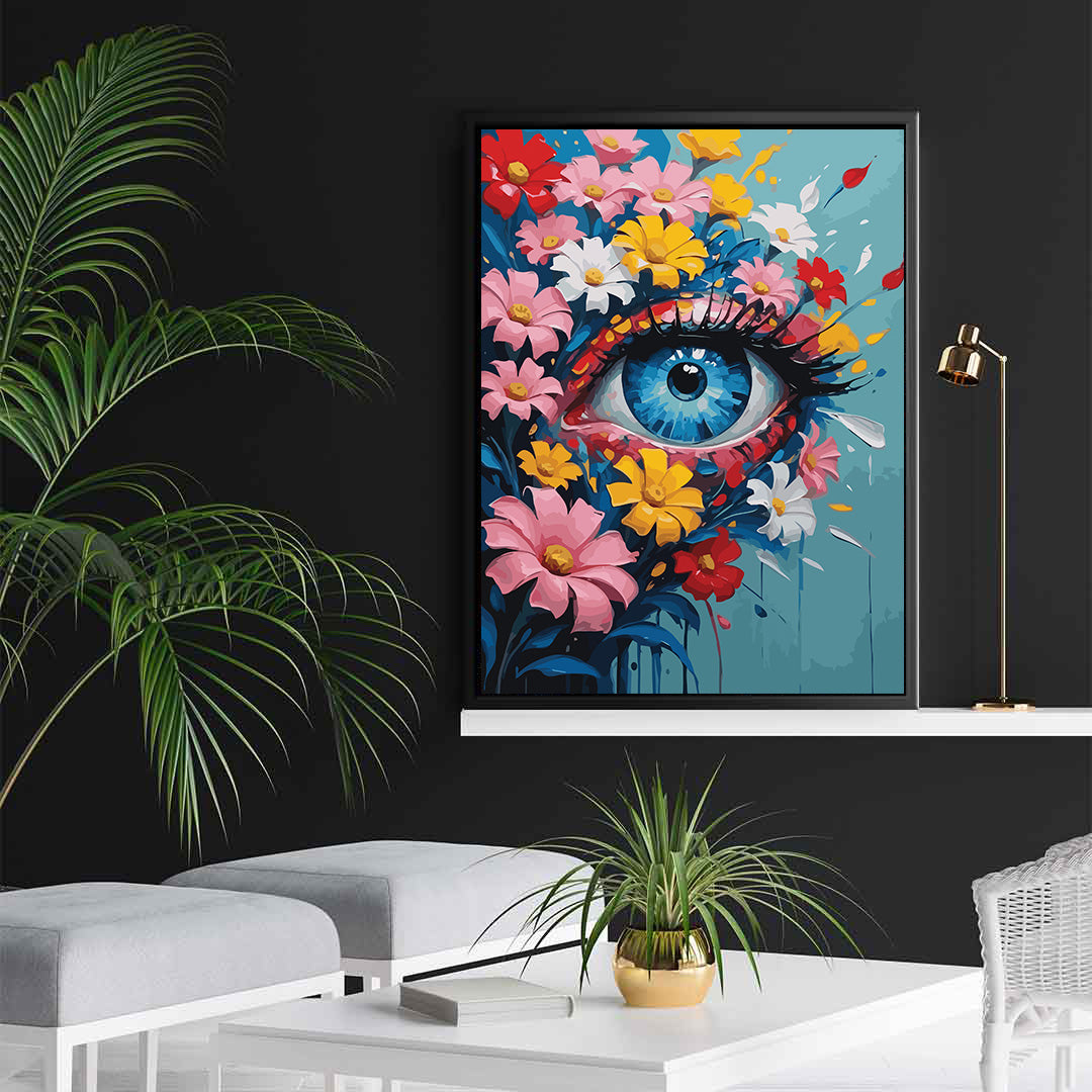 Pictura pe Numere – Privire invelita in flori 7003