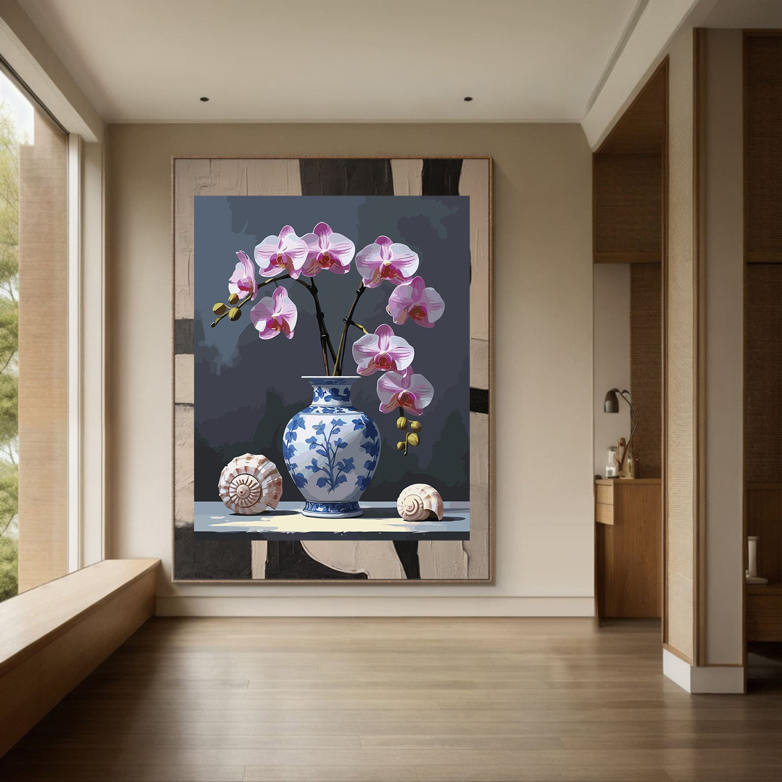 Pictura pe Numere – Orhidee in vaza 6884