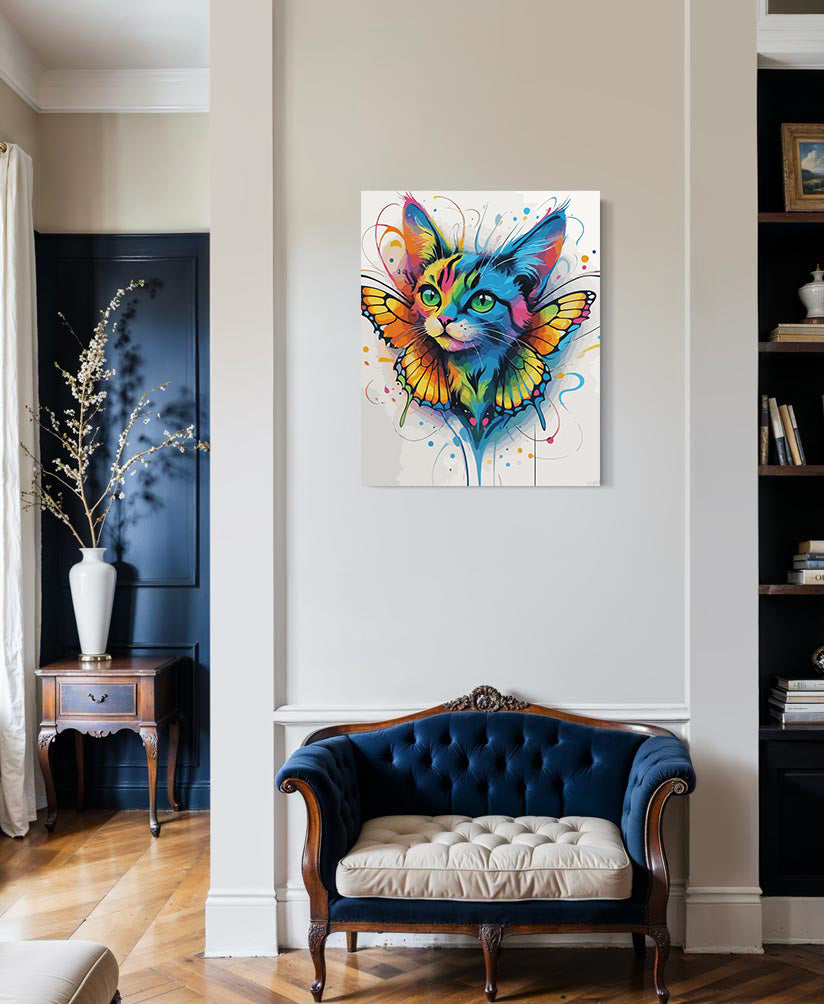 Pictura pe Numere – Pisica fluture 7495