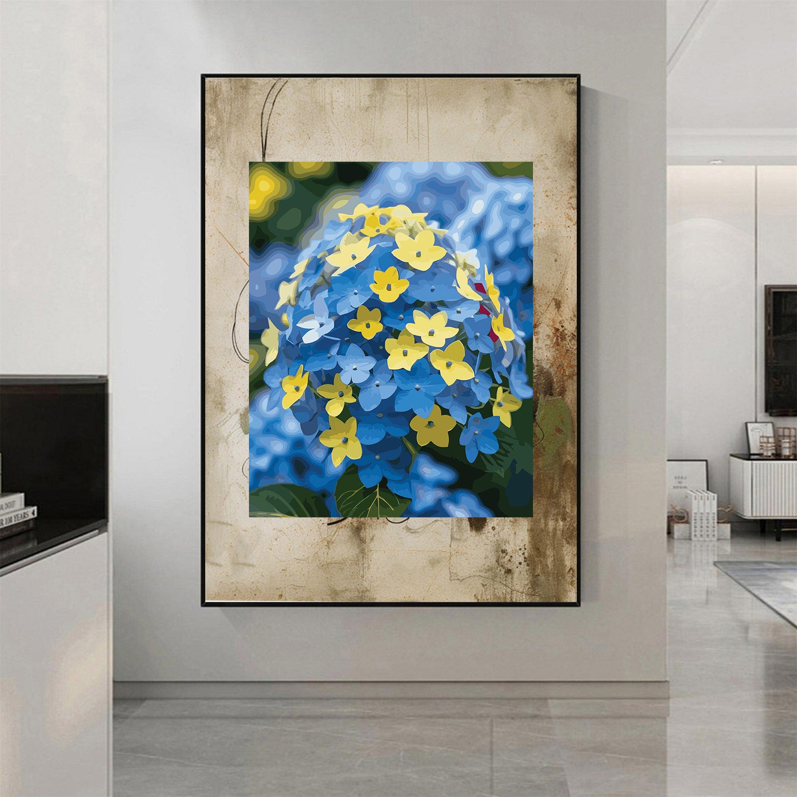 Pictura pe Numere – Hortensie albastra 6904