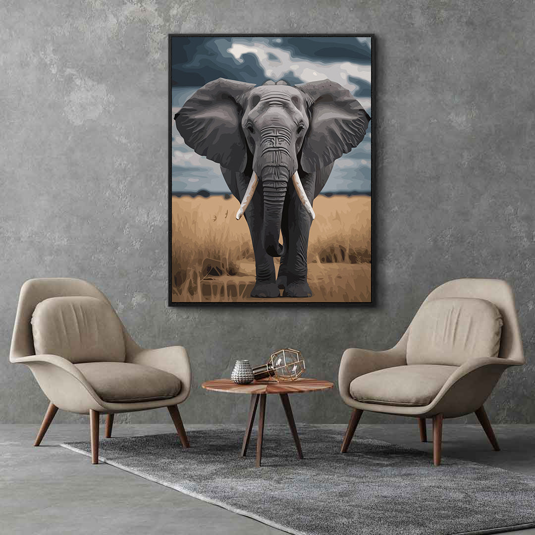 Pictura pe Numere – Elefant sub cerul savanei 7413
