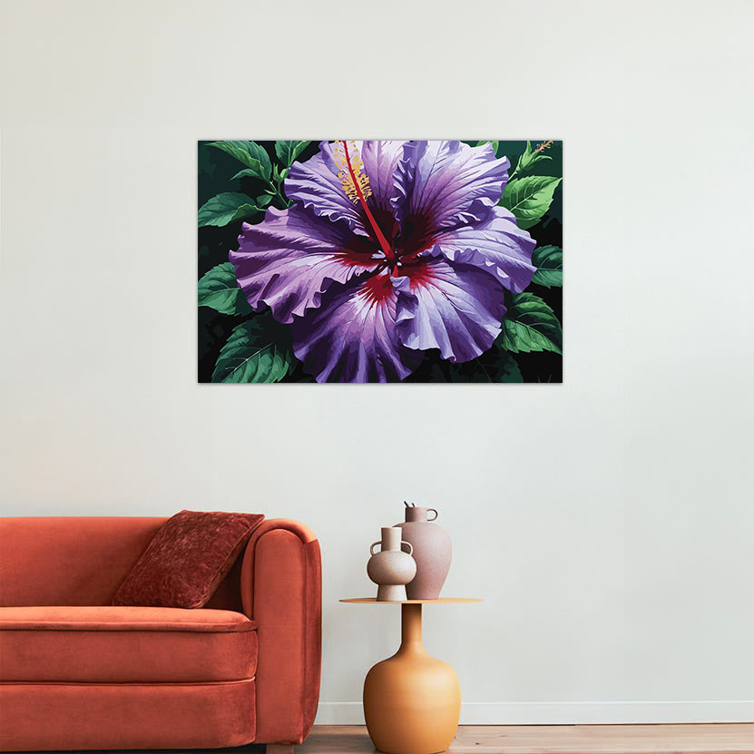 Pictura pe Numere – Hibiscus violet 7274