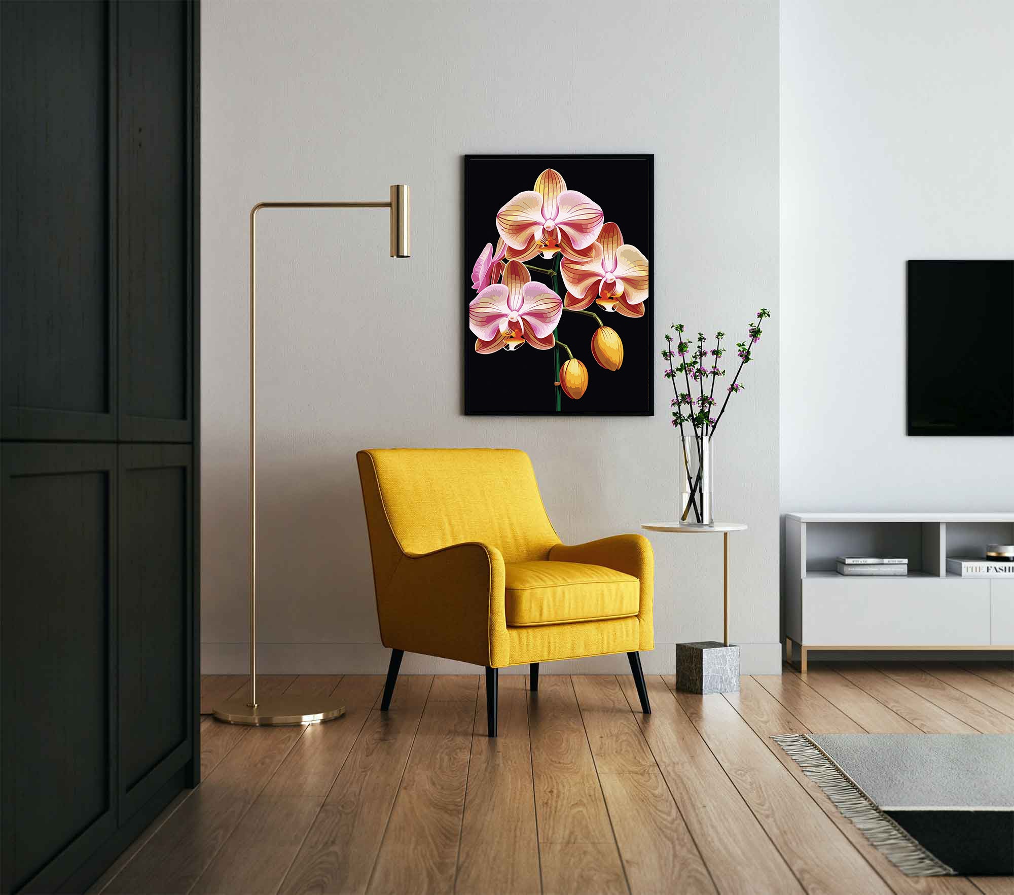 Pictura pe Numere – Orhidee cu boboci 6885