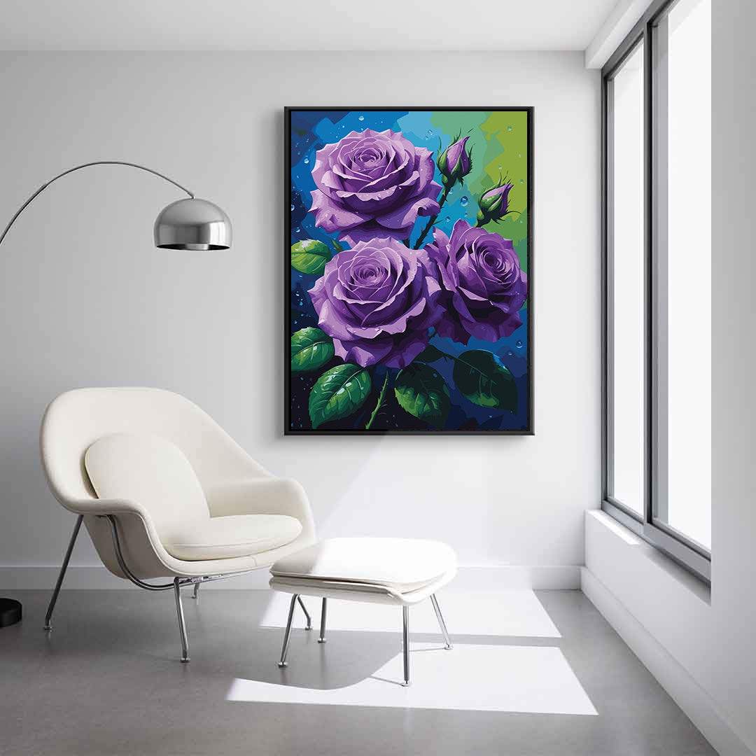 Pictura pe Numere – Trandafiri violet 7115