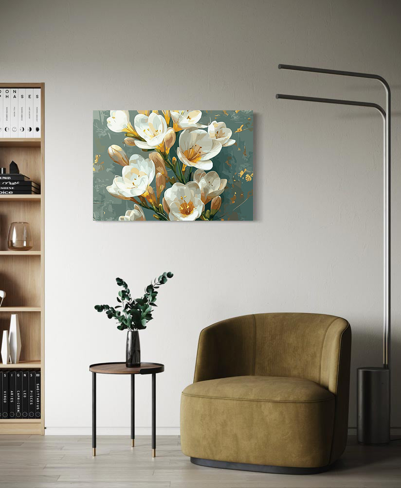 Pictura pe Numere – Frezii albe 7298