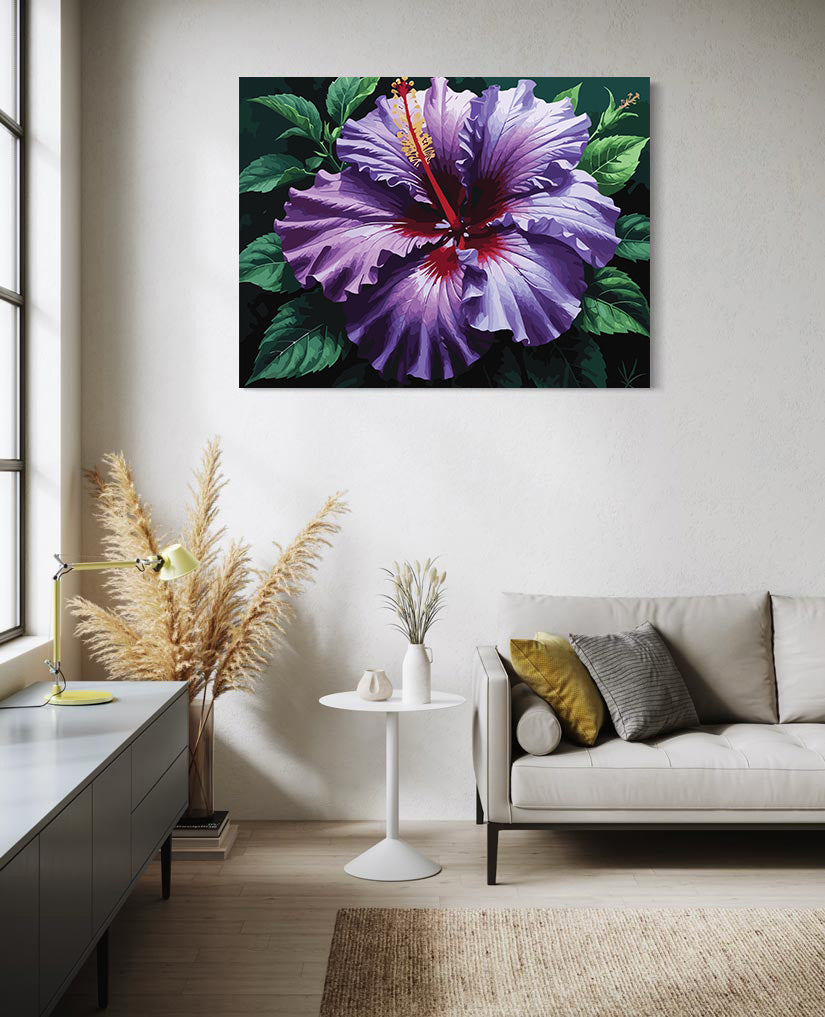 Pictura pe Numere – Hibiscus violet 7274
