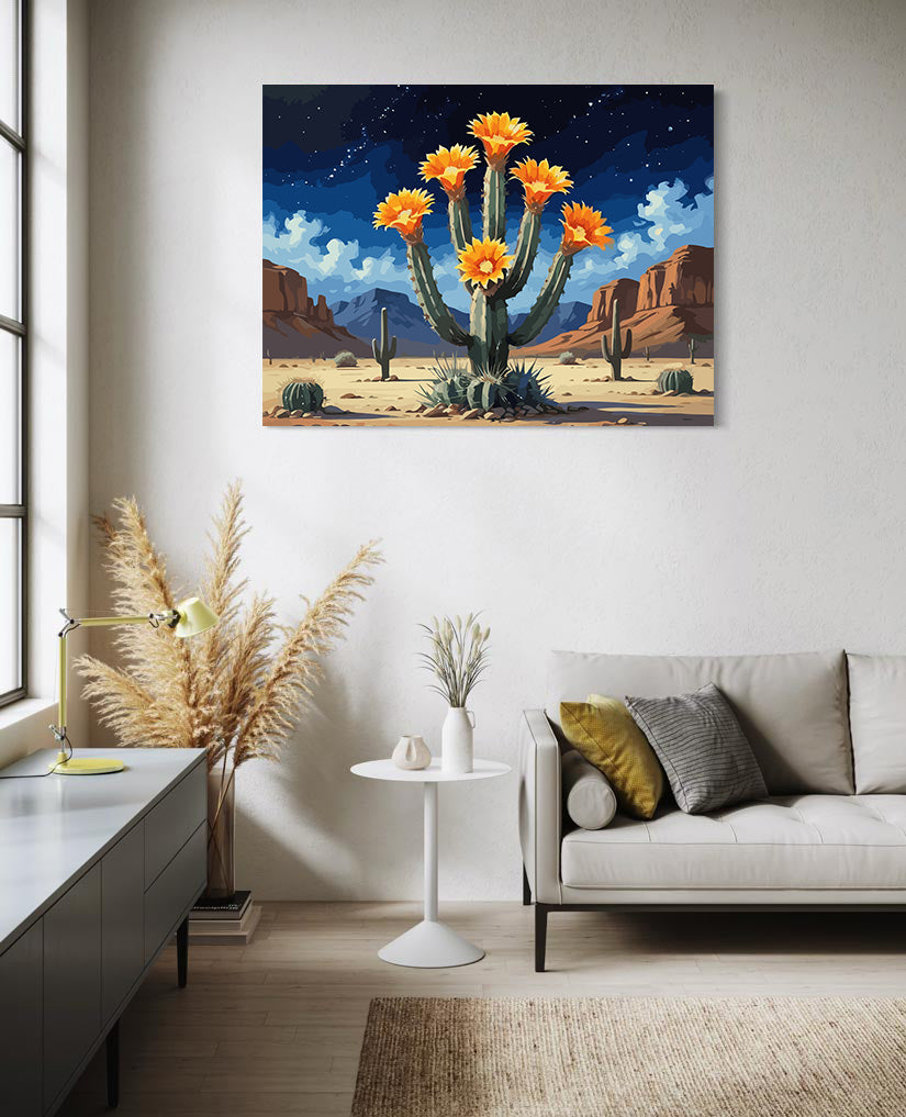 Pictura pe Numere – Cactus sub stele 6835