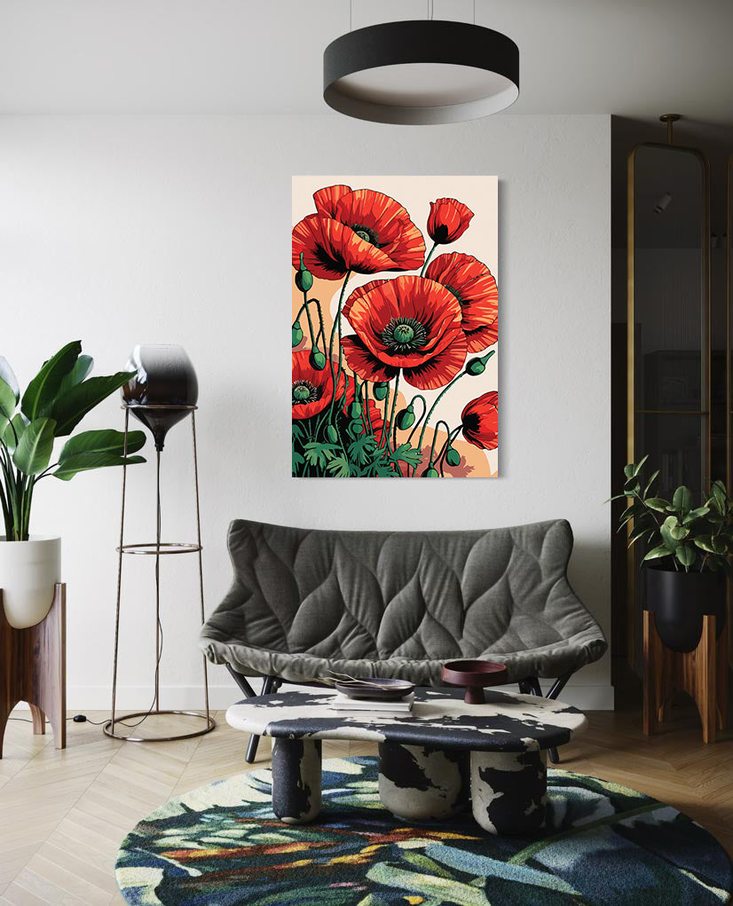 Pictura pe Numere – Mac salbatic 7070